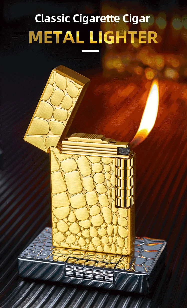 Portable Steel Voice Crocodile Pattern Oblique Fire Straight Flame