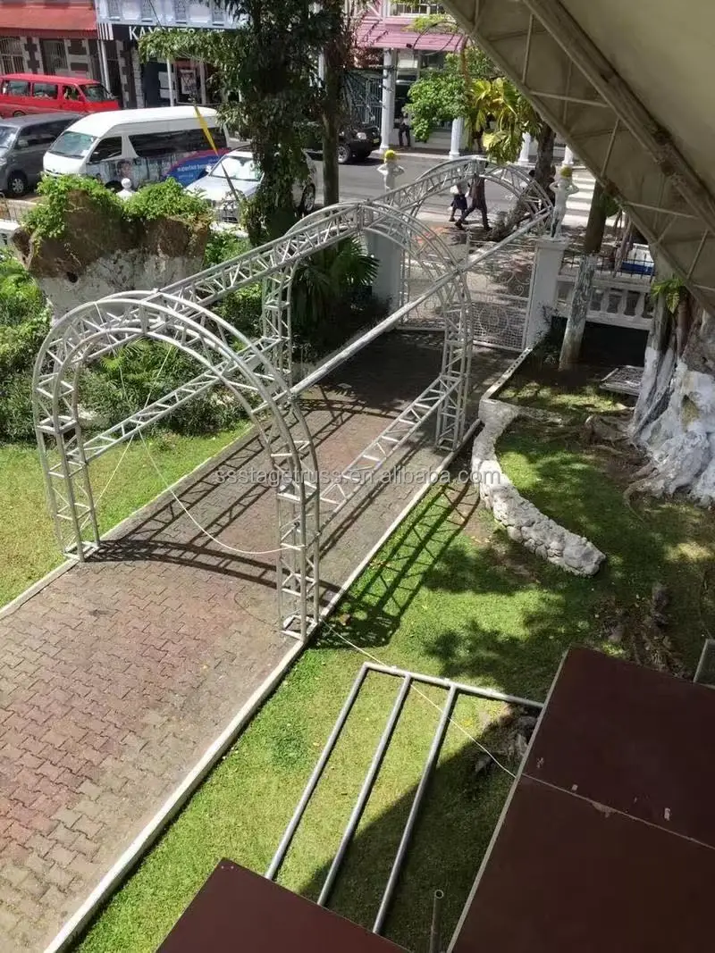 product 400400mm aluminum roof truss system lighting dj equipment aluminum metal span canvas pvc canopy arc roof truss-7