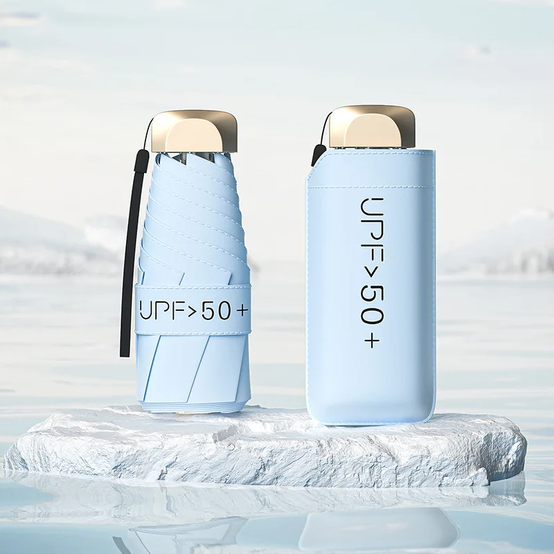 Custom Logo Printing Wholesale Polyester Pongee Travel Windproof Branded UV Mini Pocket Umbrellas