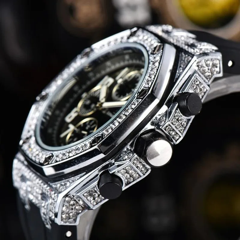 Iced Out Watch for Men Luxury Diamond Gold Men Bling Hip Hop Fashion Jewelry