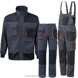 3 Pcs Full Sets Work Uniform Bib Pants Mens Work Bib and Brace Overall With Pockets Work Overall Workwear Jacket Pants