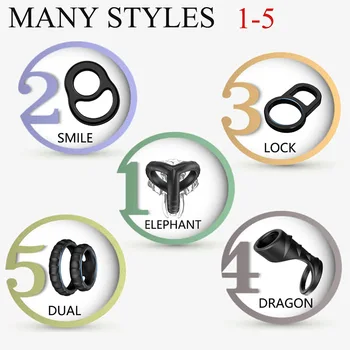 5 shape StretchyMedicial Silicone Penis Rings Cock Rings for Erection Enhancing, Long Lasting Stronger Men Adult Sex Toys Games