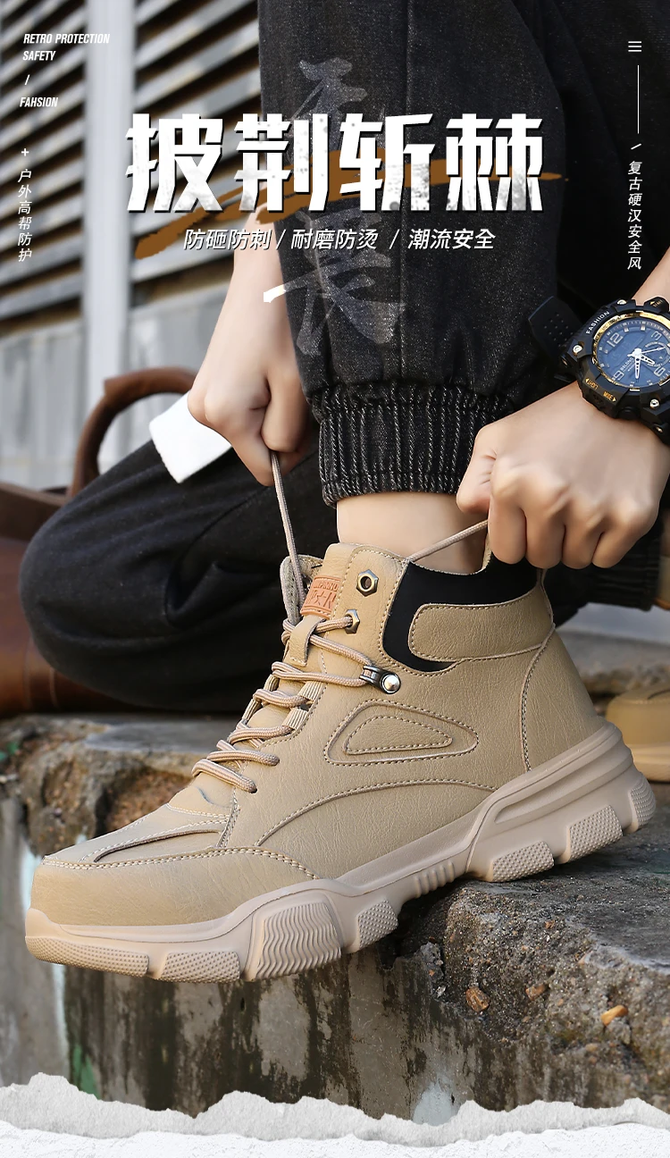 Threediv Steel Toe Shoes,Labor Protection Shoes,Men's Steel Toe Anti