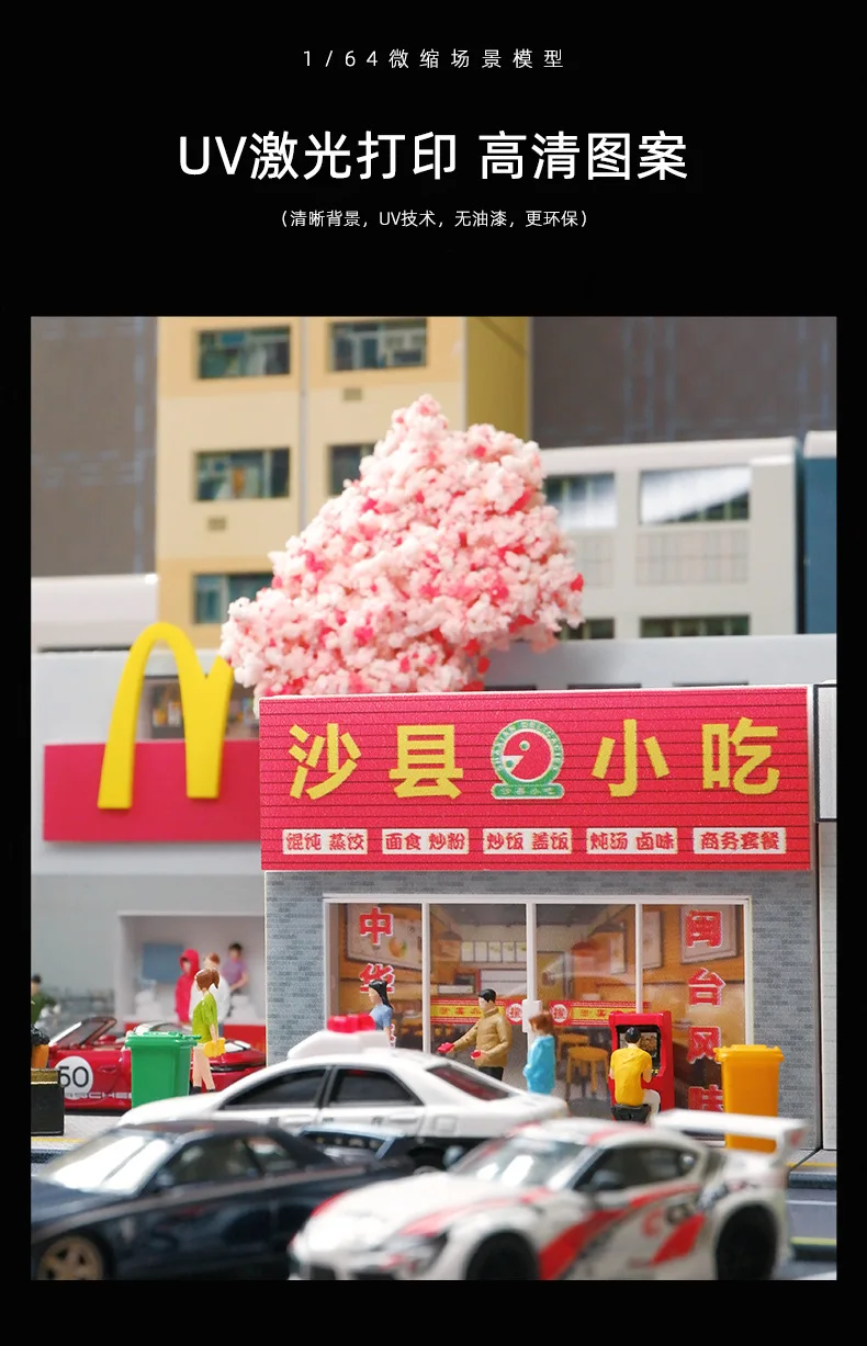 New 1:64 Scale Diecast Parking Spaces Lot Scene With Led Lighting Pvc ...