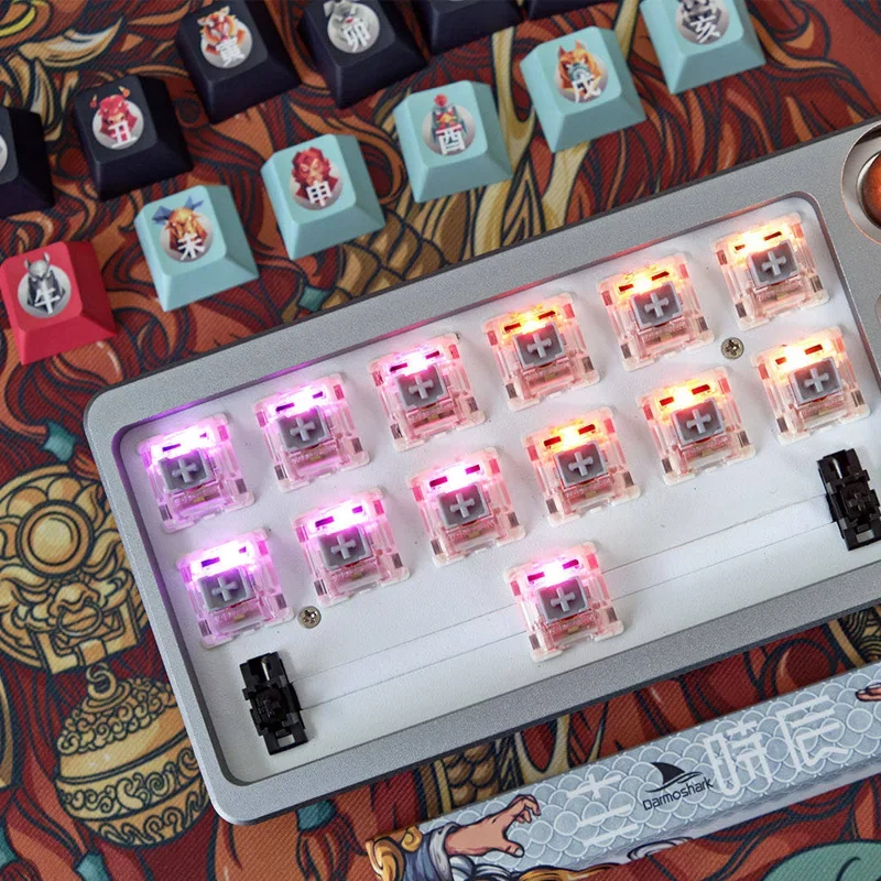 Darmoshark KT15 Hot Swap Mechanical Keypads Gift 3 Modes BT Wireless Keyboards 15 Keys PBT Keycap Gift
