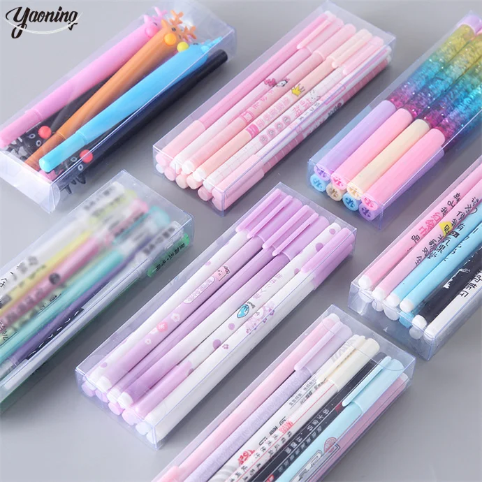Korea Hot Selling Back to School Supplies Students Artist Stationery Items 12PCS/PACK Glitter Gel Pen Set for Gift
