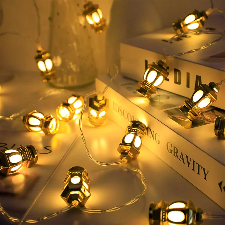 2023 New Arrival LED String Starry Fairy Light With Plastic Moon Shape Ornament Ramadan Eid Diwali Mubarak Islam Muslin Decor