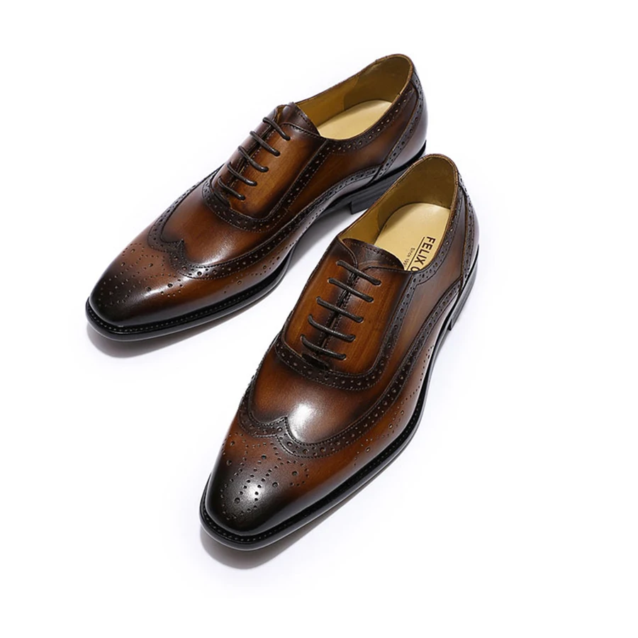Handmade Classic Wingtip Medallion Brogues for Men Handmade Classic Wingtip Medallion Brogues for Men