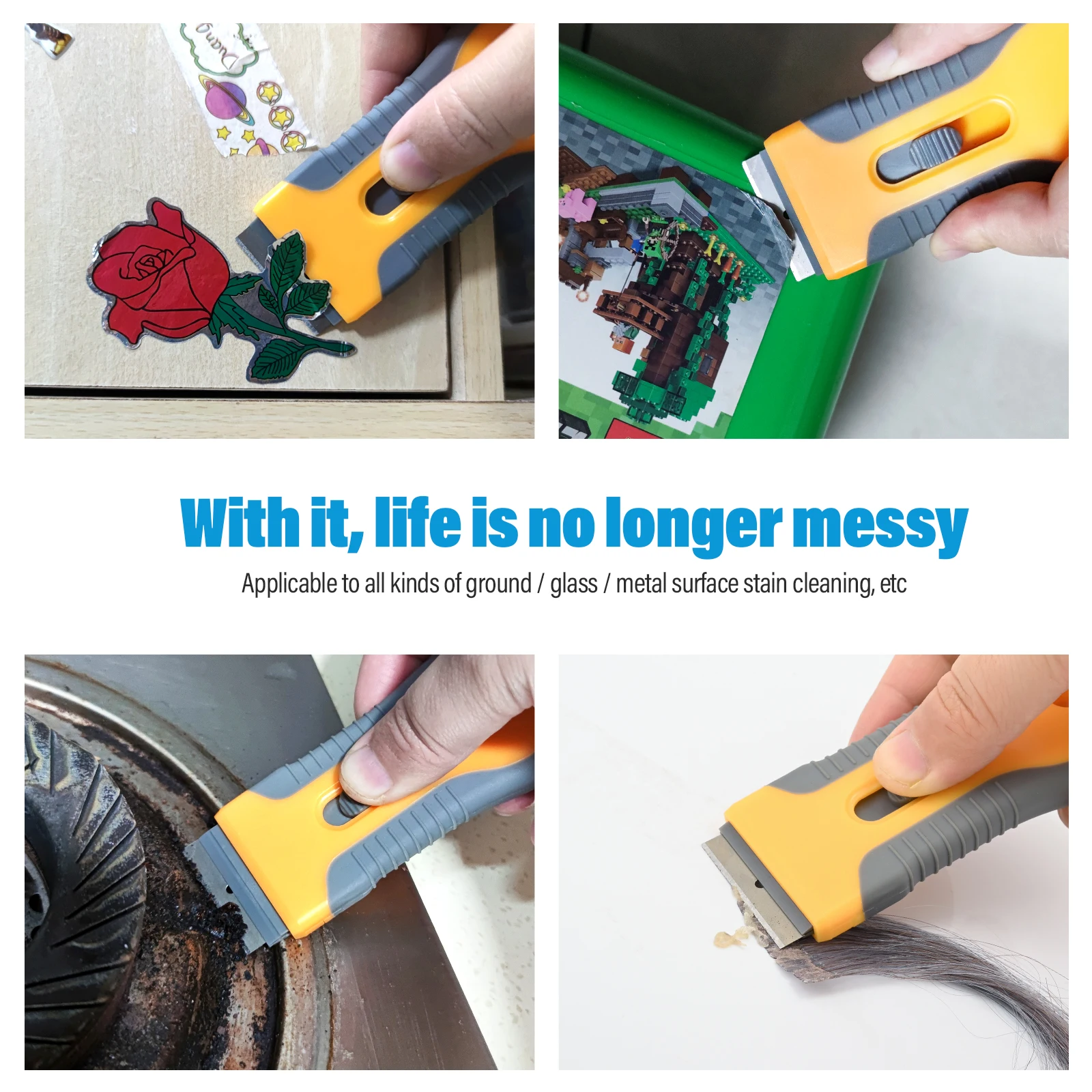 Foshio Plastic Glass Glue Ceramic Hob Cleaner Scraper Tool With