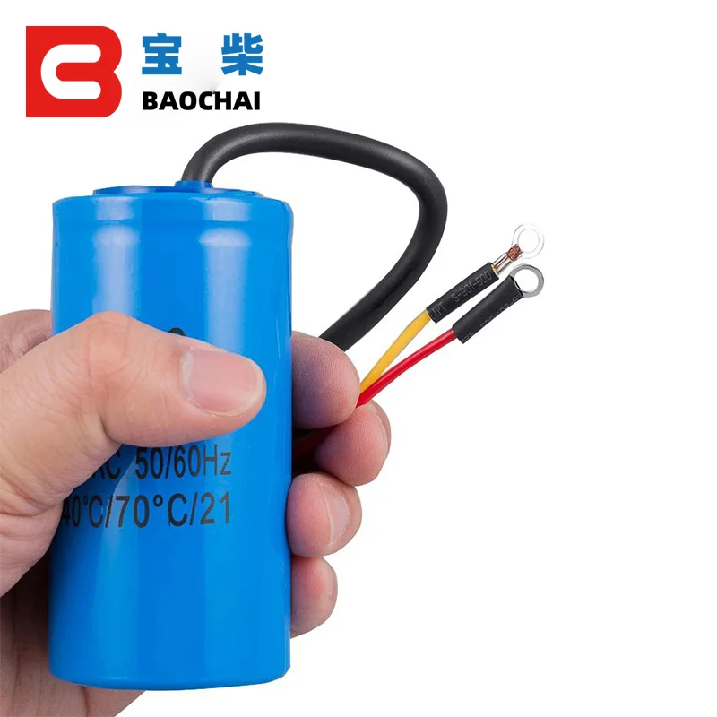 Cd60 400uf 250v Ac Starting Capacitor For Heavy Duty Electric Motor Air Compressor Red Yellow