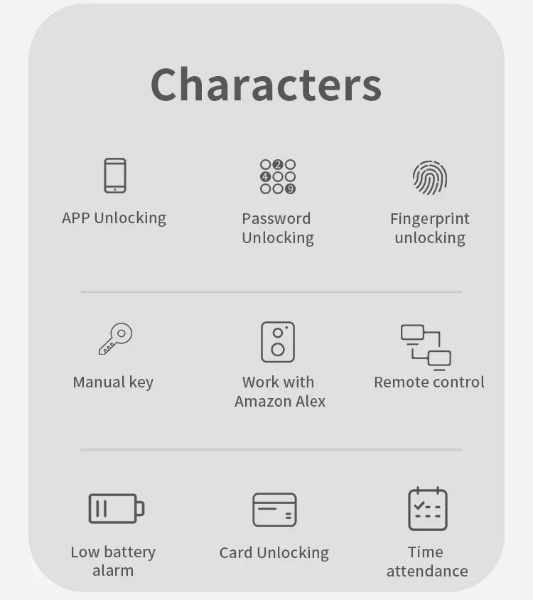 Tediton Oem Security Electronic Keypad Door Lock Smart Lock App Door
