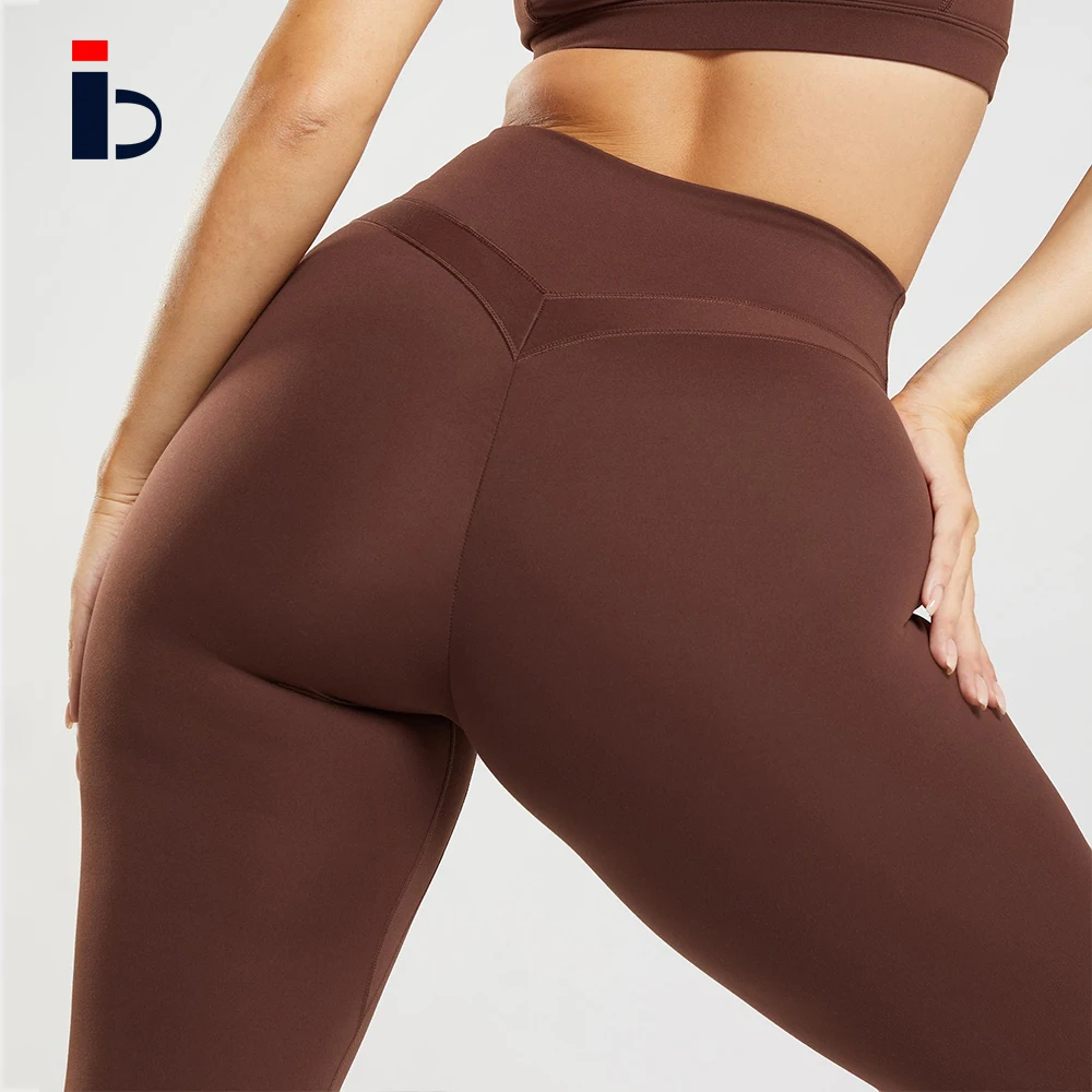 Wholesale High Waist Seamless Gym Knitted Waist Trainer Active Spandex Tummy Control Leggings 9871