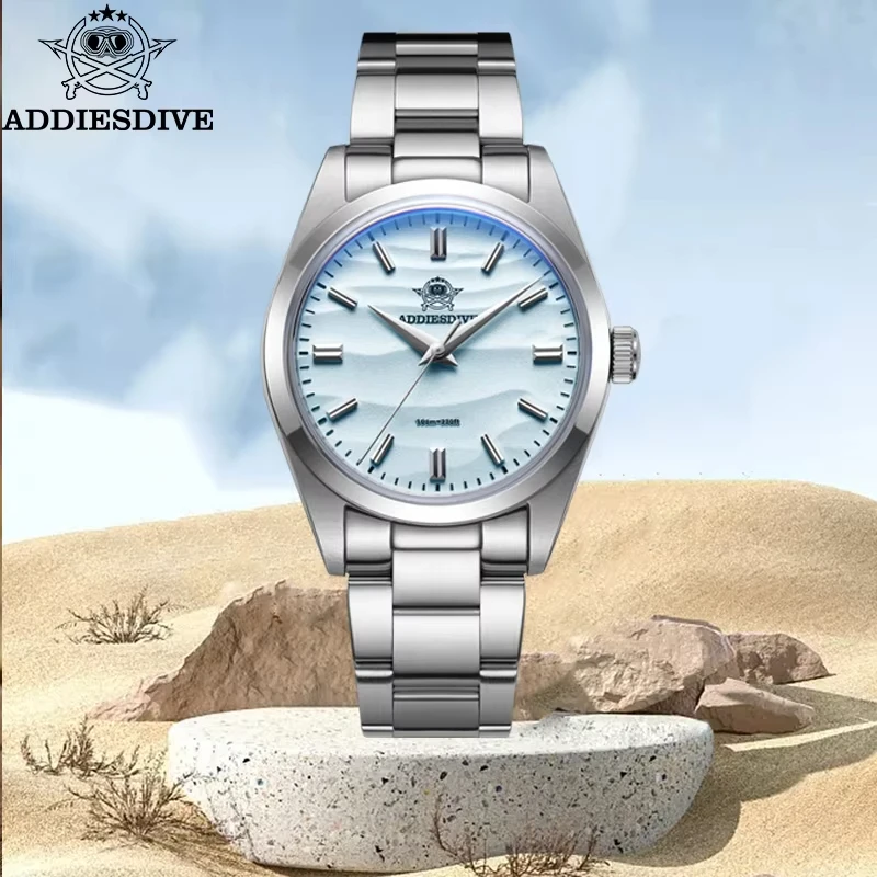 ADDIESDIVE AD2030 Venta caliente Popular Hombre Buceo Reloj de cuarzo 316L  Acero inoxidable 100M Resistente al agua Reloj de pulsera de lujo simple
