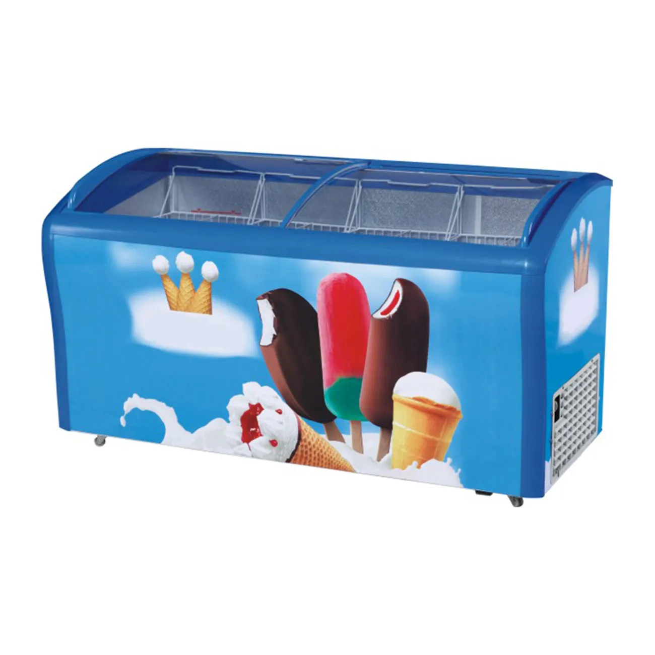 Double Glass Door Deep Chest Ice Cream Fridge Freezer For Sale Buy