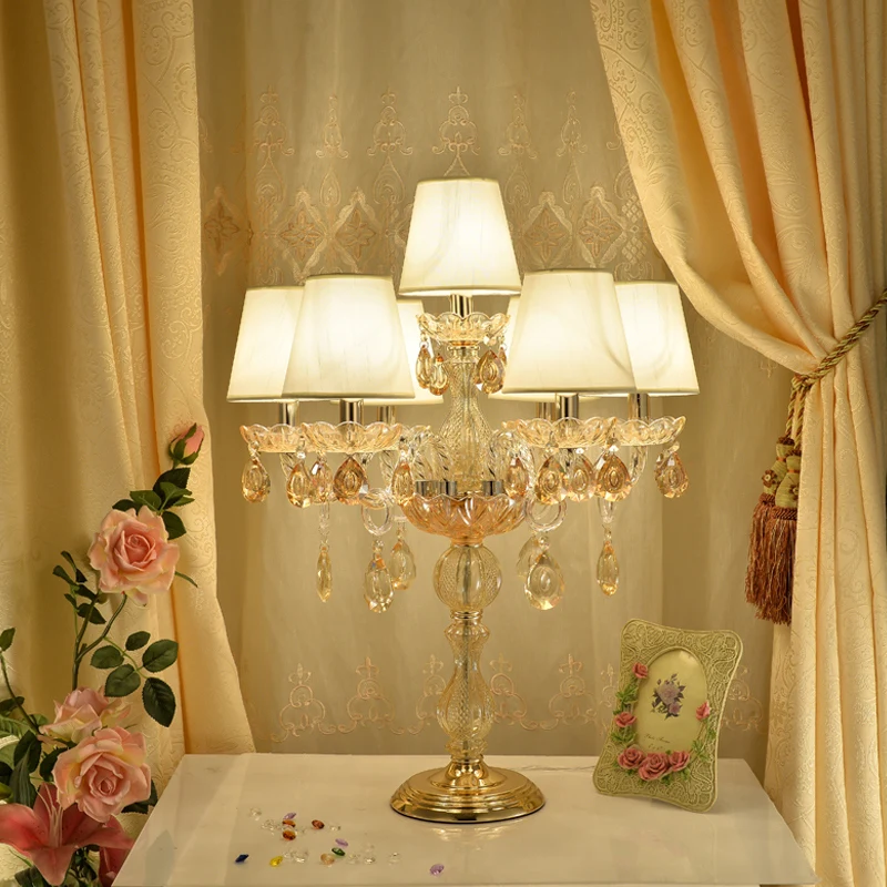 European Style Simple Crystal Table Lamp Creative Dining Table Decoration Lamp Luxury Living Room Lighting Glass Table Lamp