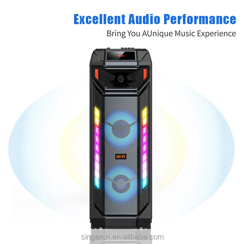 ZQS8271 Double 8-Inch High-Power BT Floor Speaker for Home Theatre