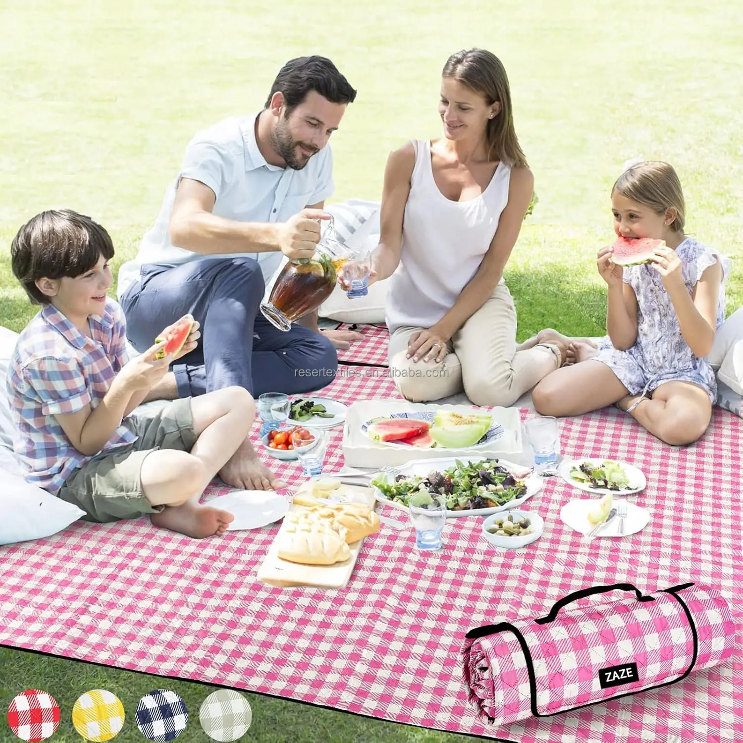 Custom Logo Modern Portable Waterproof Picnic Mat-Lightweight Foldable Camping & Beach Mat with Quilting Technology and Handbag