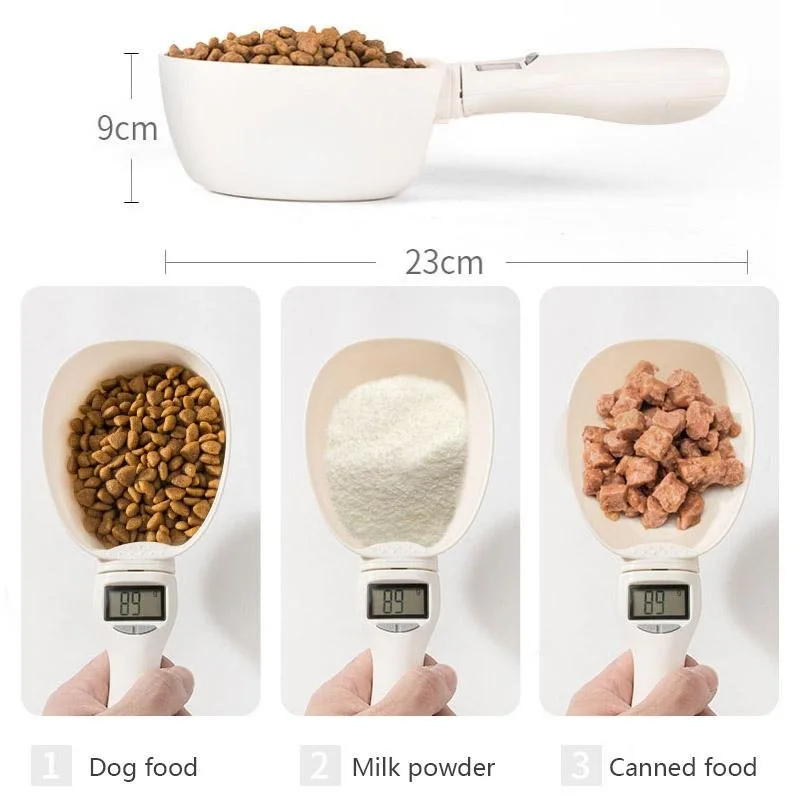 Pets Feeding Tools Food Scale Feeding Scoop for Dog Electronic Digital Display Cat Plastic Smart Measuring Spoon