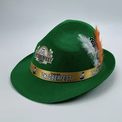 Gorro Bávaro De Oktoberfest | No Tejido Unisex | Sombrero Alpino Para Fiestas Y Carnaval | 24x12.5x28.5 Cm