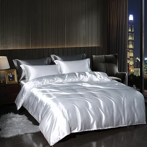 Hot Sale  Silk Duvet Cover Set Silk Sheets Bedding Set Silk Fitted Sheet