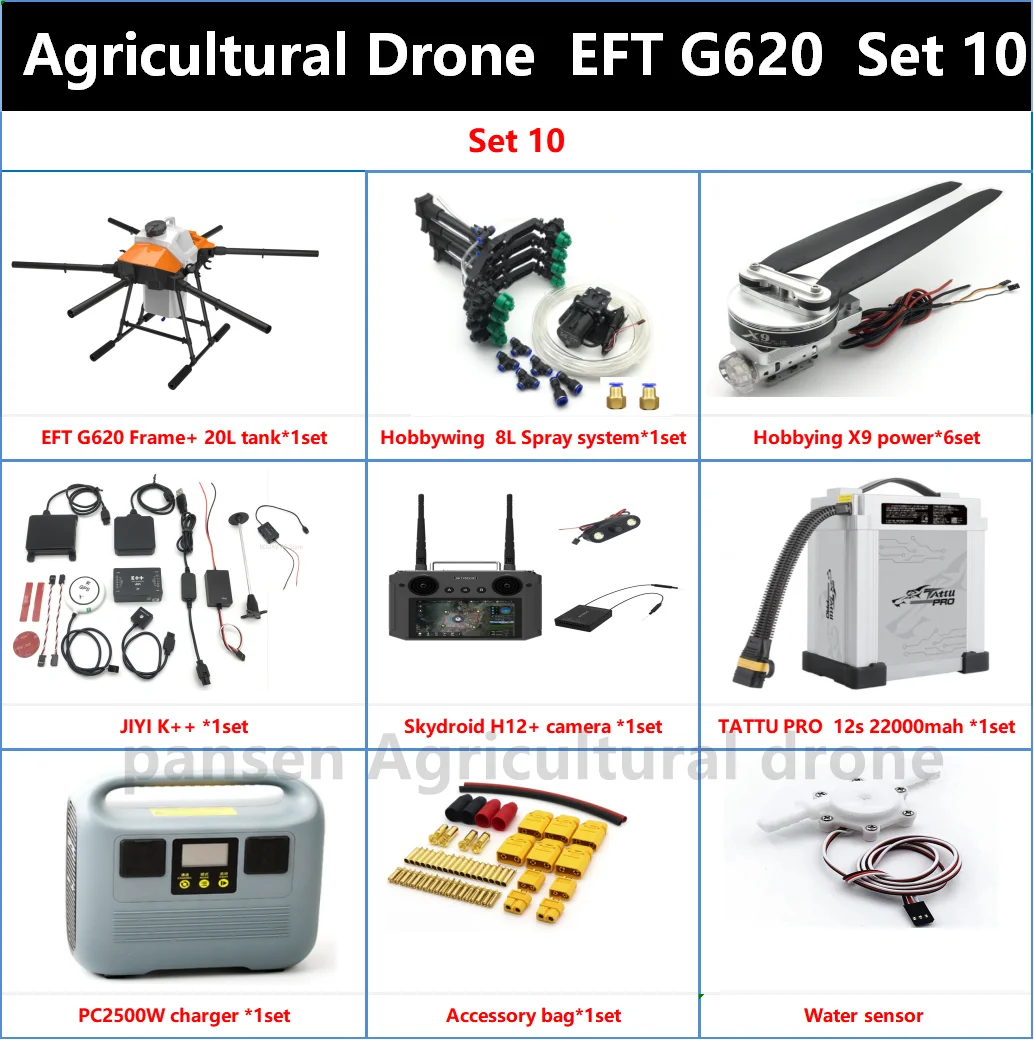 EFT G620 six-axis 20L reliable agricultural sprayer drone/remote controlled uav drone crop sprayer for pesticide spraying