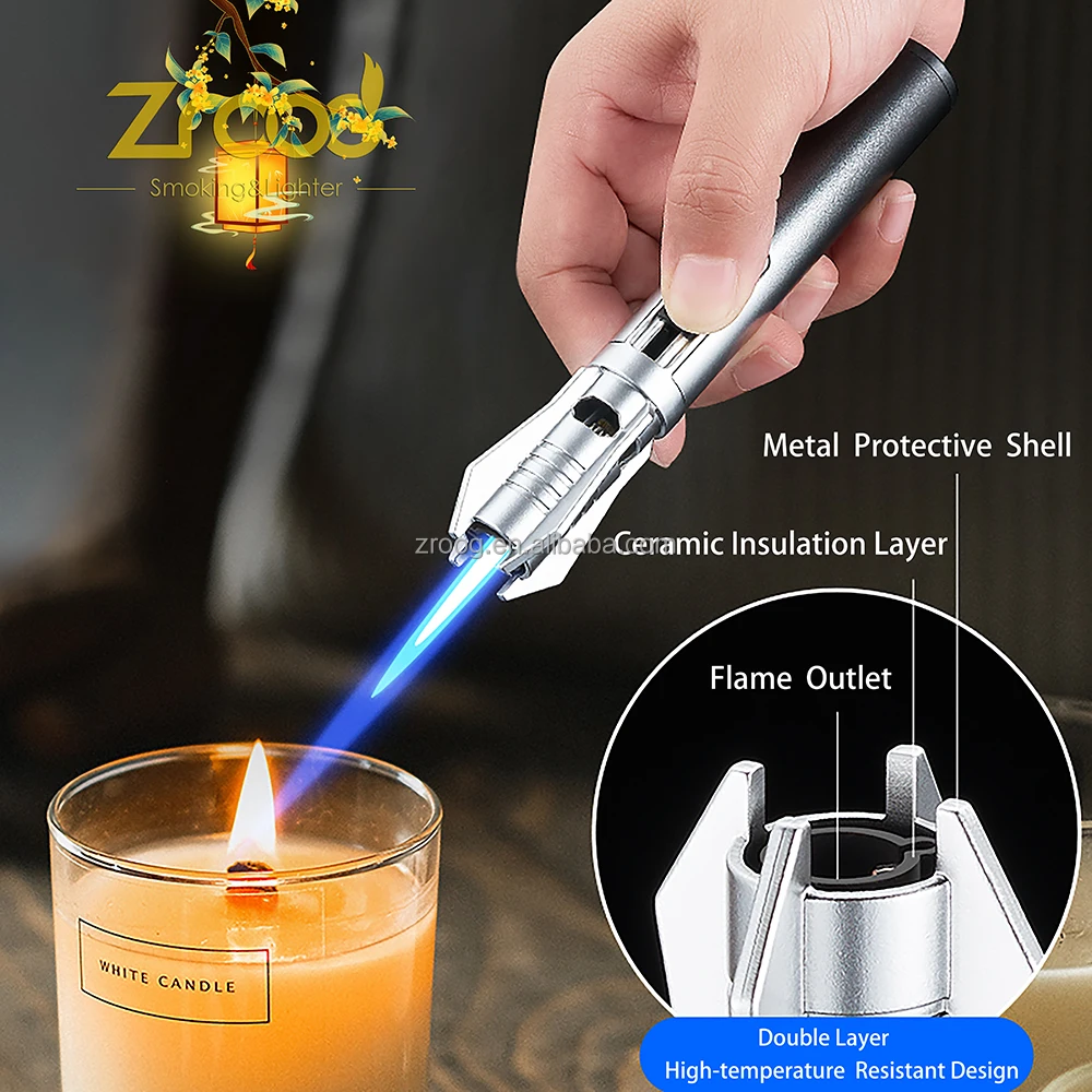 Cool Metal Jet Torch Lighter - Windproof Butane Refillable, Great Funny Gift For Men