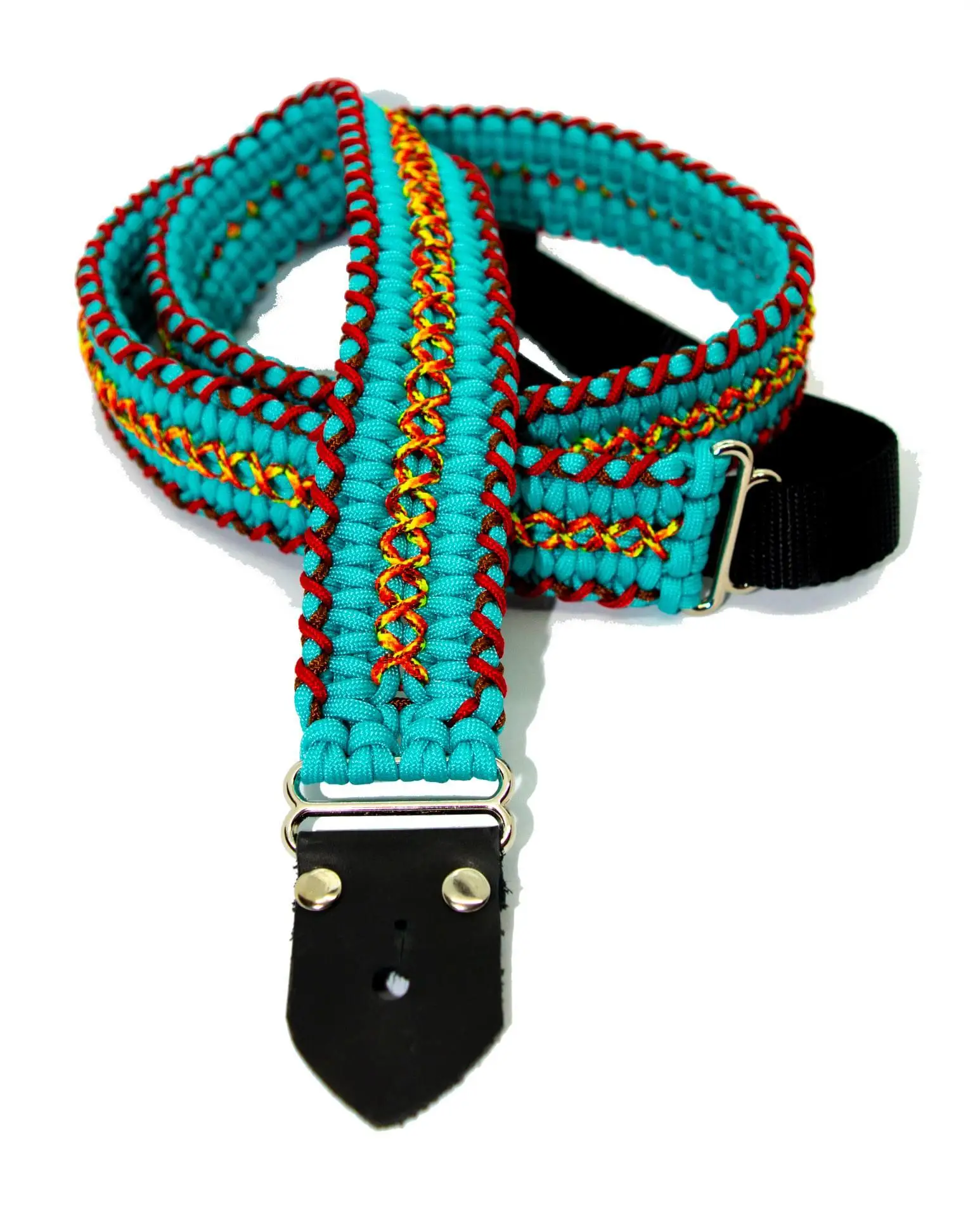 Новое поступление 2022 кожаный ремень для гитары ручной работы из Паракорда с крестообразным ремешком и