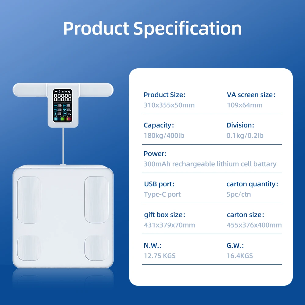 8 Electrodes Professional Body Analysis Scale High Accurate Precision Smart Digital Body Fat