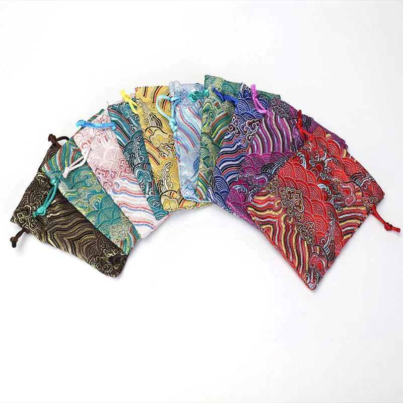 Оптовая продажа парчовый браслет 90x120 мм в китайском стиле Подарочные Упаковочные пакеты для ювелирных изделий