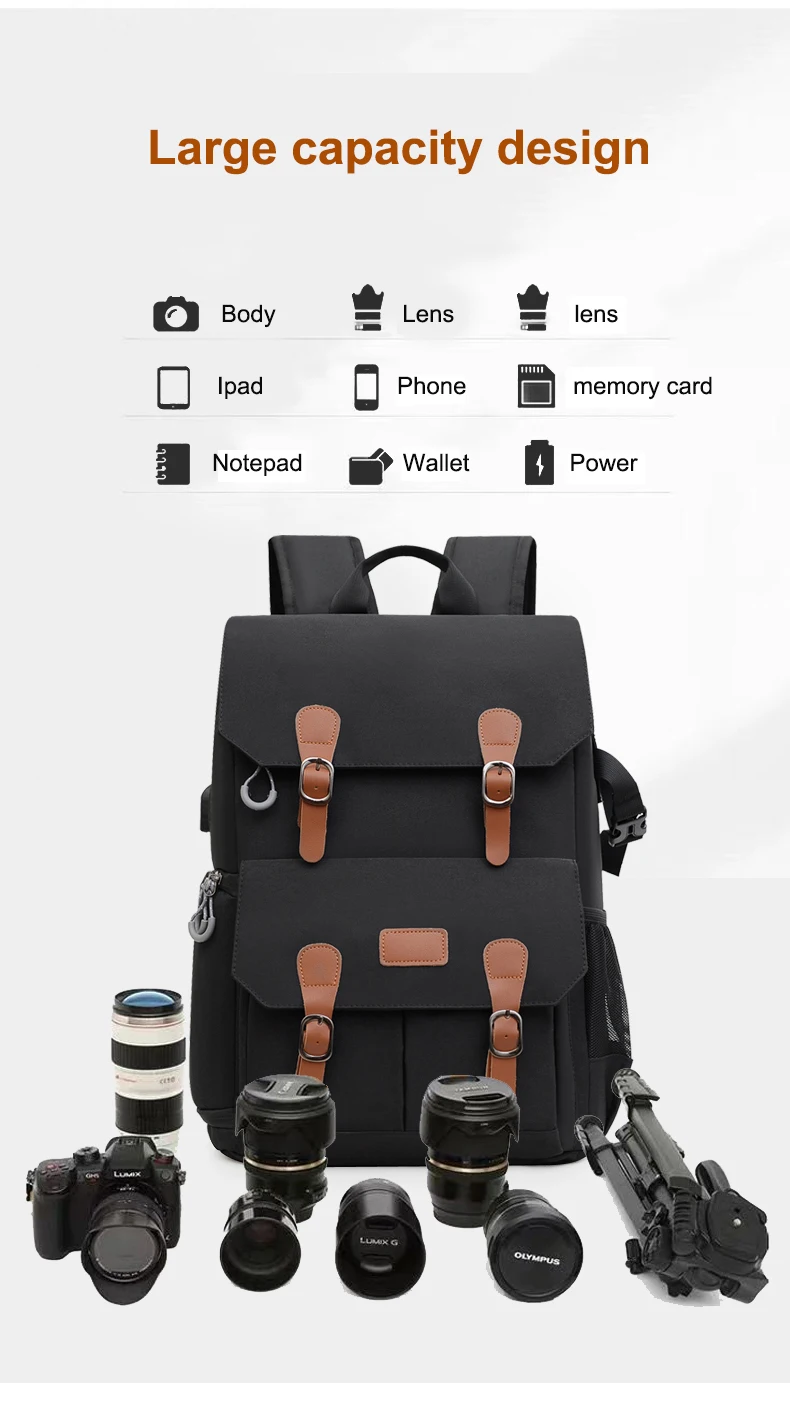 Soudelor Waterproof Fashion Professional Photographers Camera Backpack for DSLR/SLR Mirrorless 15 Inch Laptop Soudelor Waterproof Fashion Professional Photographers Camera Backpack for DSLR/SLR Mirrorless 15 Inch Laptop