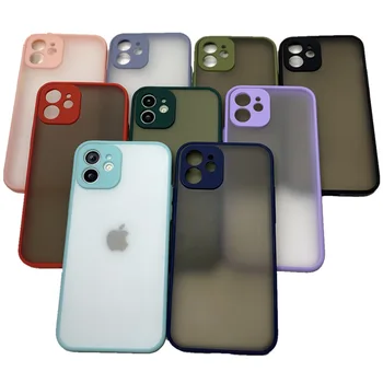 Simple Matte Hybrid Phone Case Full Body Protective Soft Silicone Shockproof Camera Case for iPhone 15 14 13 11 12 Pro Max