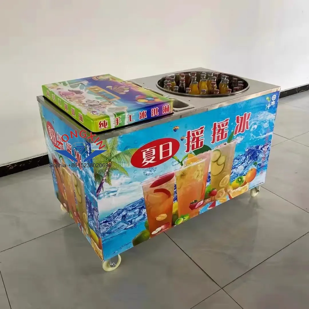 Thai Cola & Sprite Smoothie Maker Machine Trolley Ice Cream & Smoothie Machine with Motor Core Components