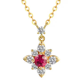 jewelry wholesale designer inspired natural ruby stone gemstone 18k gold necklace jewelry