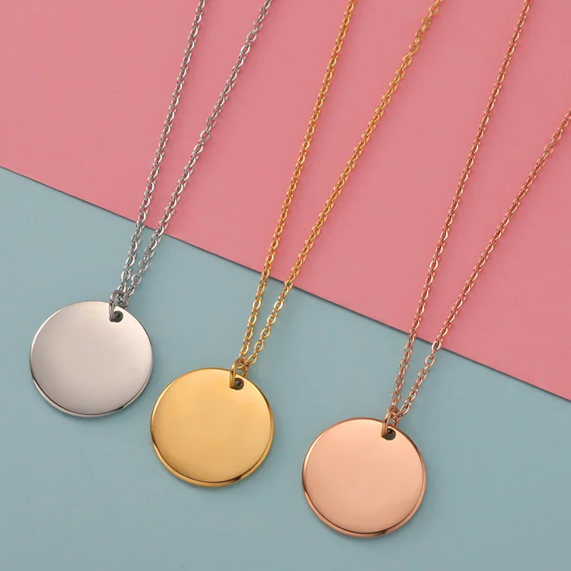 Round Corner Coin Necklace