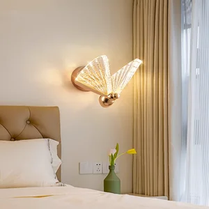 JACKSUNLED Wall Sconces Modern Decorative Wall Lamp Creative Butterfly Shaped Bedroom Bedside Lighting Hallway Light Decor