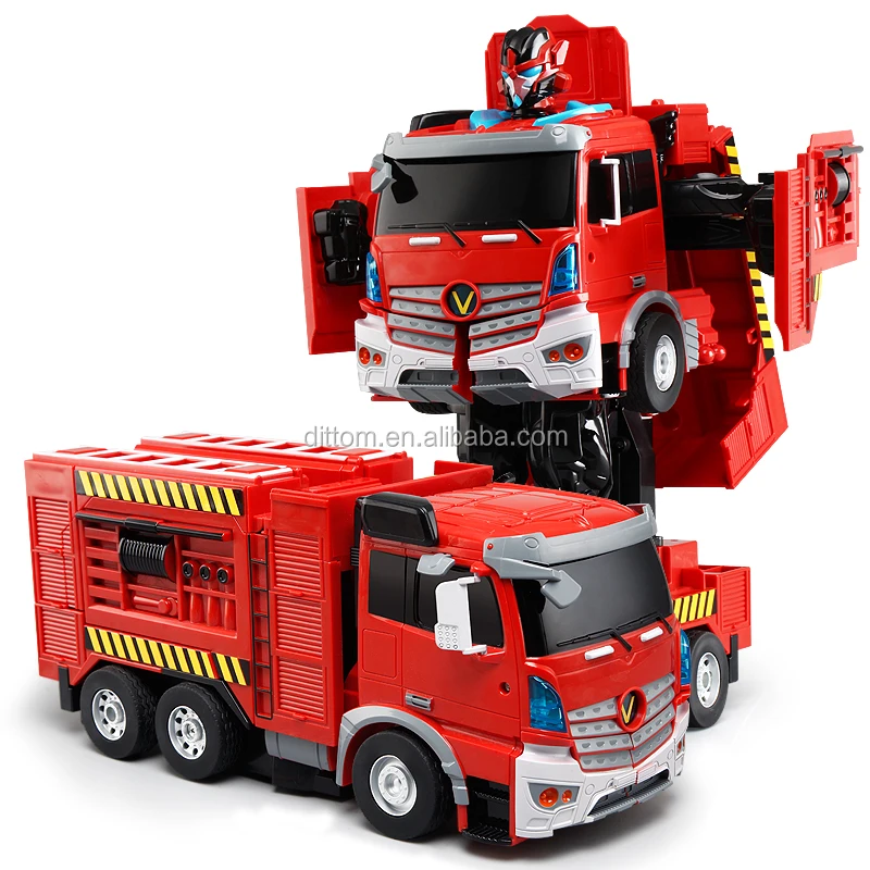 Source 2.4G Transformed truck Funny Rc Engineering Distortion Truck toys on