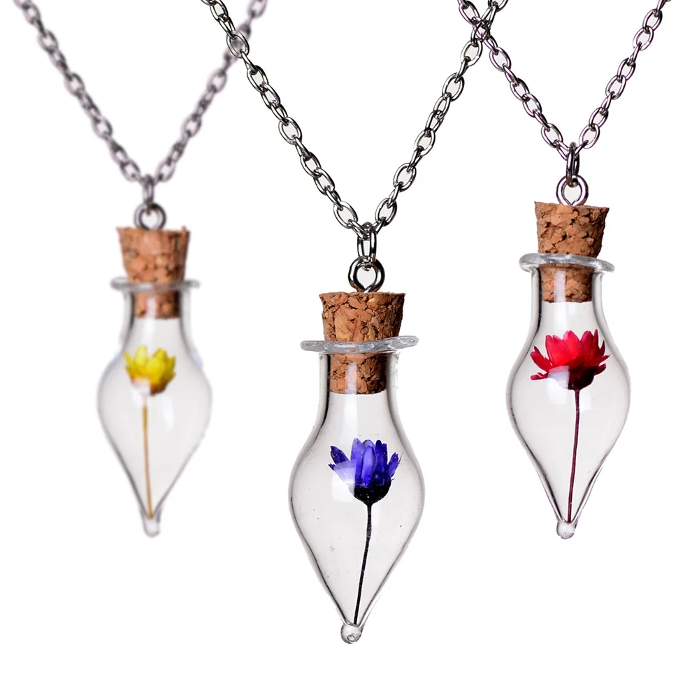 flower in a bottle necklace