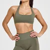 Reggiseno allacciato al collo verde oliva
