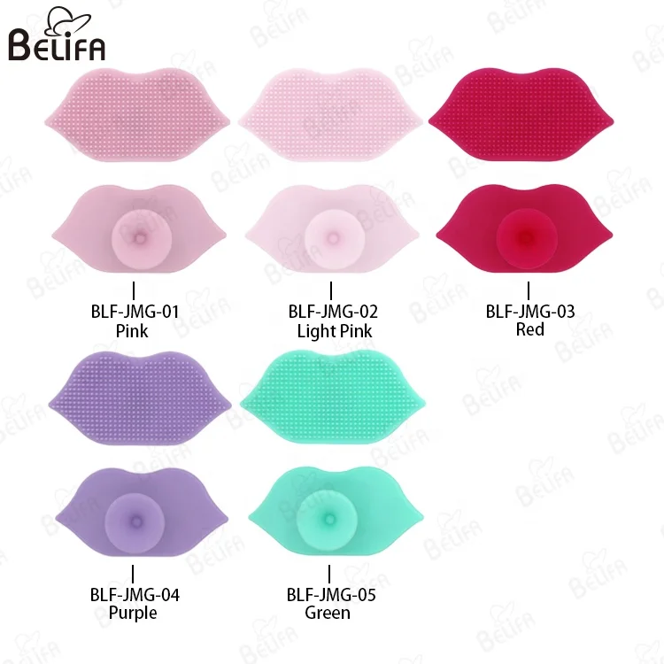 BELIFA Customized Makeup Cleaning Tools Mouth Shaped Exfoliating Brush Mini Silicone Lip Brush Face Scrubber Lip Shape Scrubber