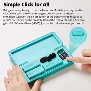 Godox MoveLink Mini LT UC Wireless Microphone 2.4GHz Transmitter Receiver Lavalier Mic for iPhone Type-C Smartphone DSLR Camera detail image