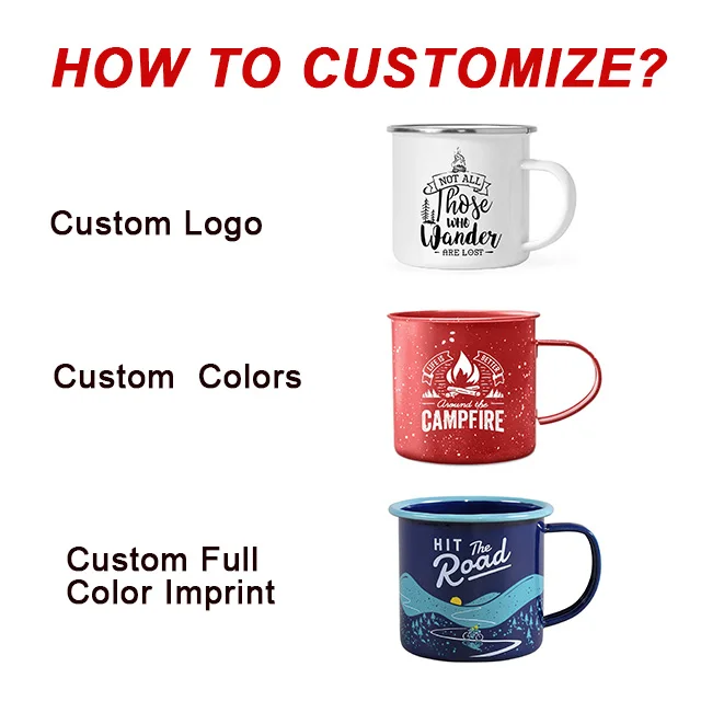Colorful Custom Logo Metal Wholesale Camping Enamel Mug Buy Camping