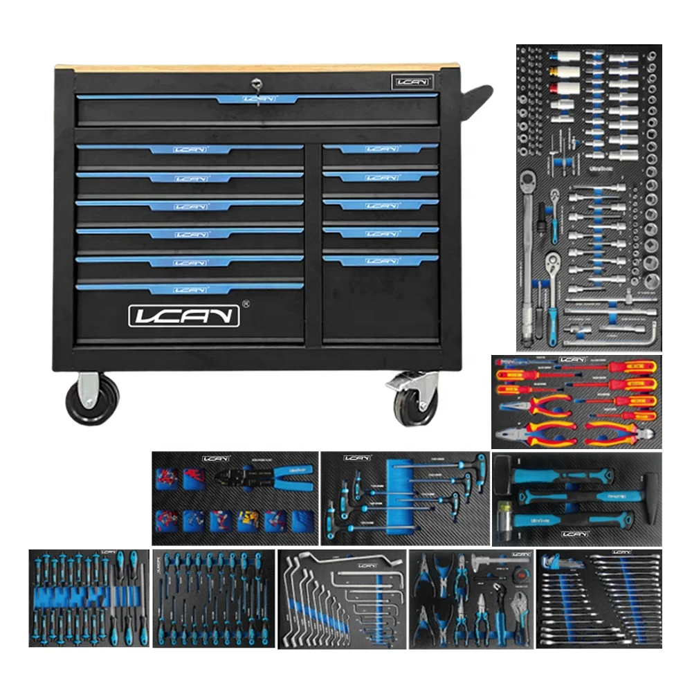 VCANTIGER 7 Drawers Tool Cabinet Workshop Trolley Tool Box for Hand Tools Sets