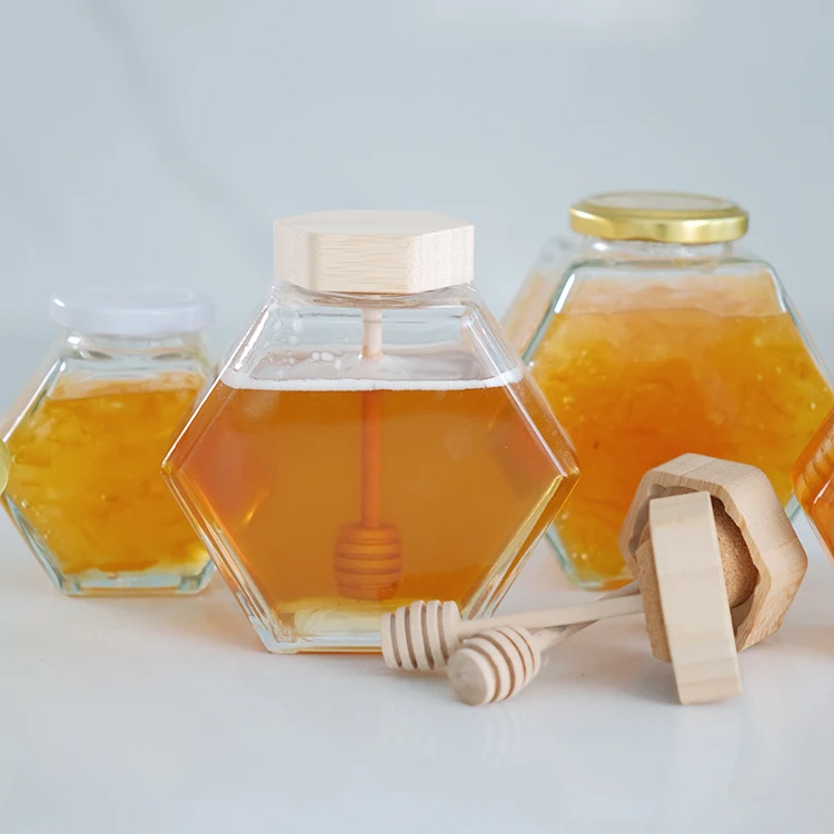 High Quality 100ml 220ml 380ml Food Grade Glass Honey Jar With Wooden Cork