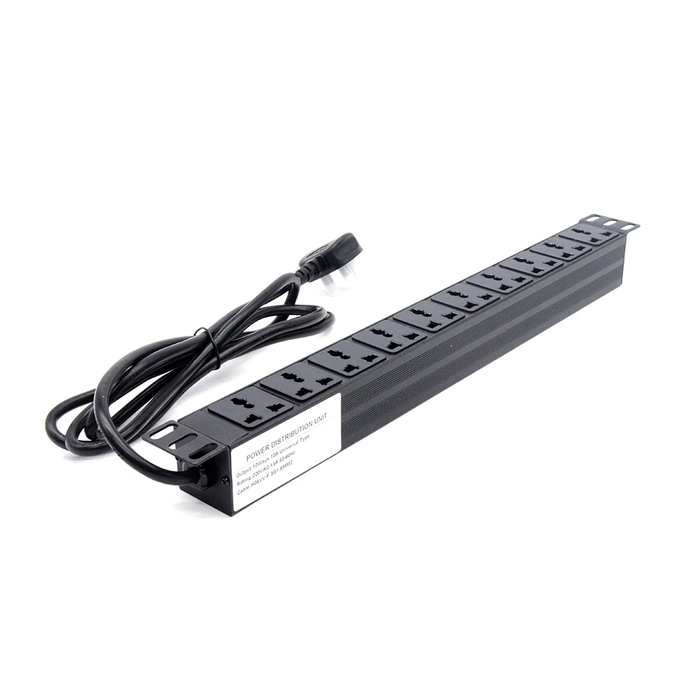 MT-6101-10 UK Standard Rack Mount 10way PDU - 220VAC 13A