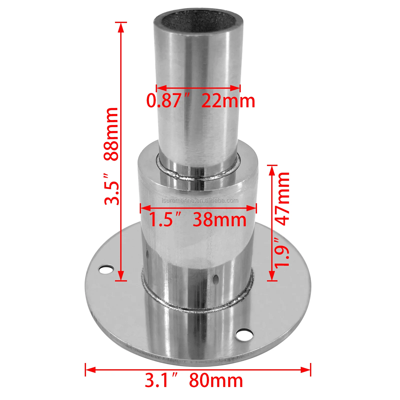 Stainless Steel Thru Hull Exhaust Skin Fitting Tube Pipe Socket