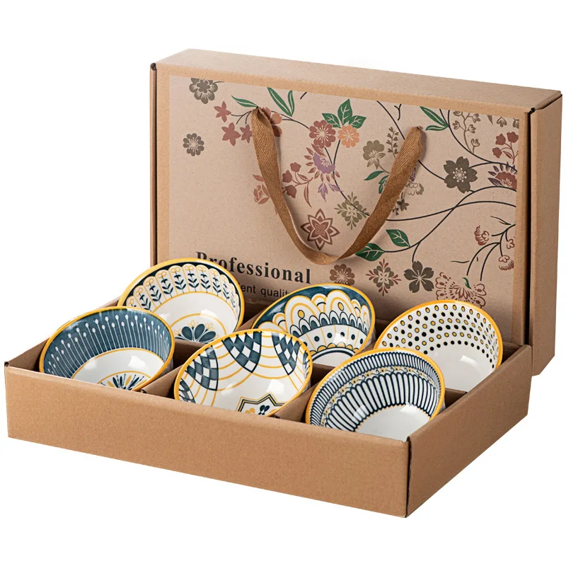 Factory Direct Sales Porcelain Bowls Set of 1/2/4/6pcs Ceramic Tableware 4.5 "bowl Salad Bowl Dinnerware Set for Gift