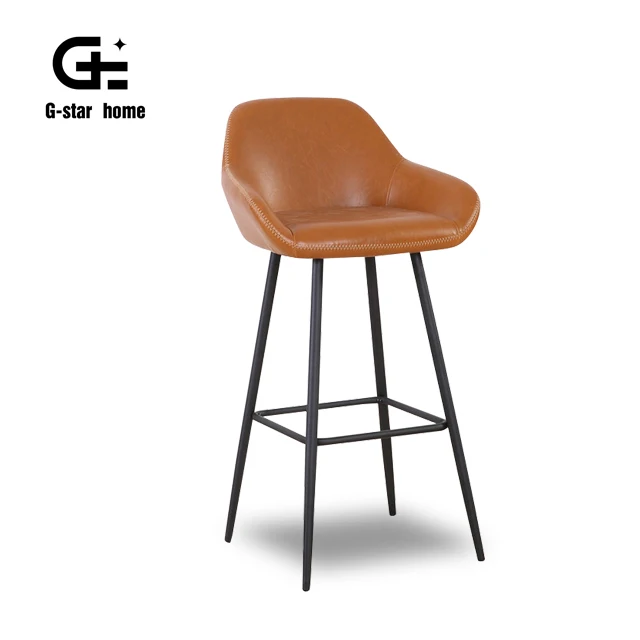 Роскошный стул высотой, деревянный современный высокий барный стул, дизайнерские барные стулья из воловьей кожи и металла, винтажная распродажа, деревенская кожа