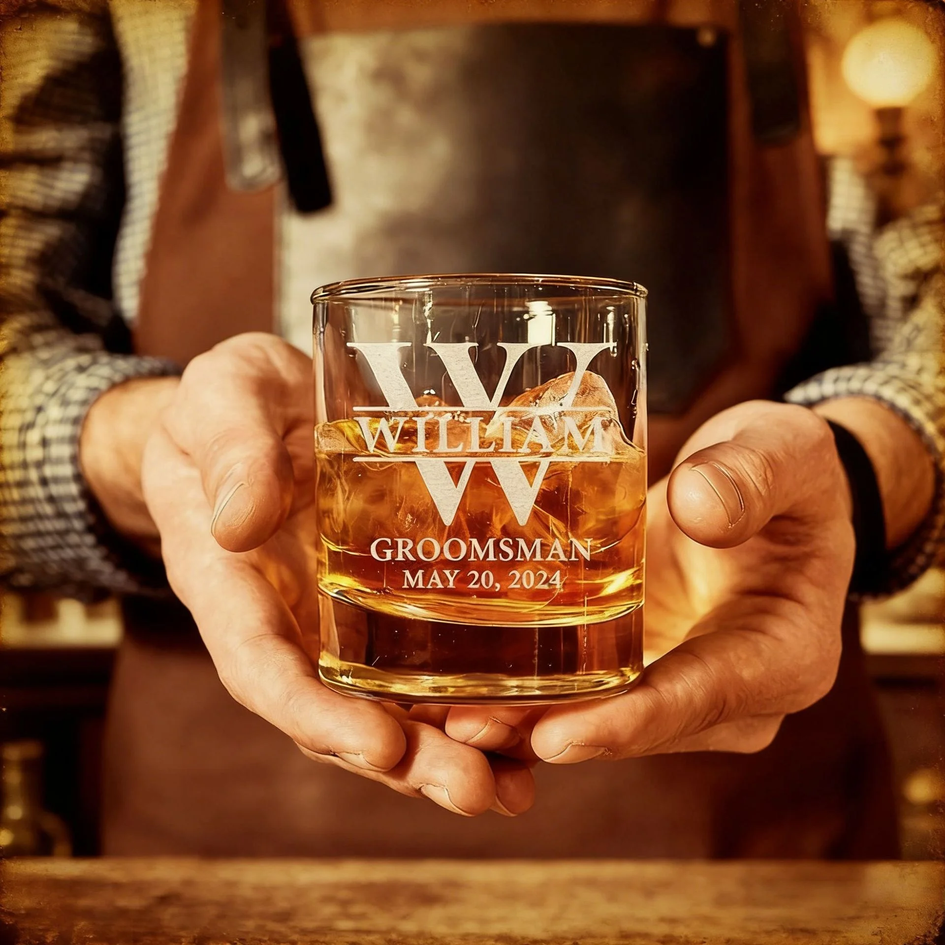‘s Best-selling Whiskey Glass Handmade Transparent Liquor Cup Customizable for Father’s Day Gift