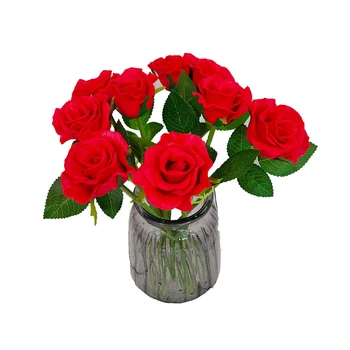 New Developed Single Stem Vintage Rose Artificial Silk Flower Wedding Decor