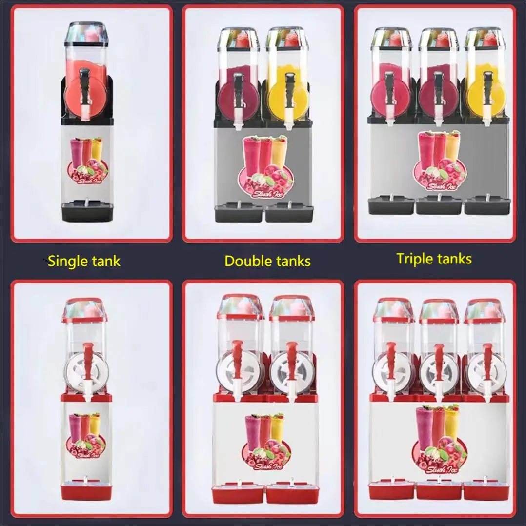 Electric Soft Ice Cream Maker with Compressor 1 or 3 Flavors Serve Automatic Fridge Slush Machine for Commercial Home Use